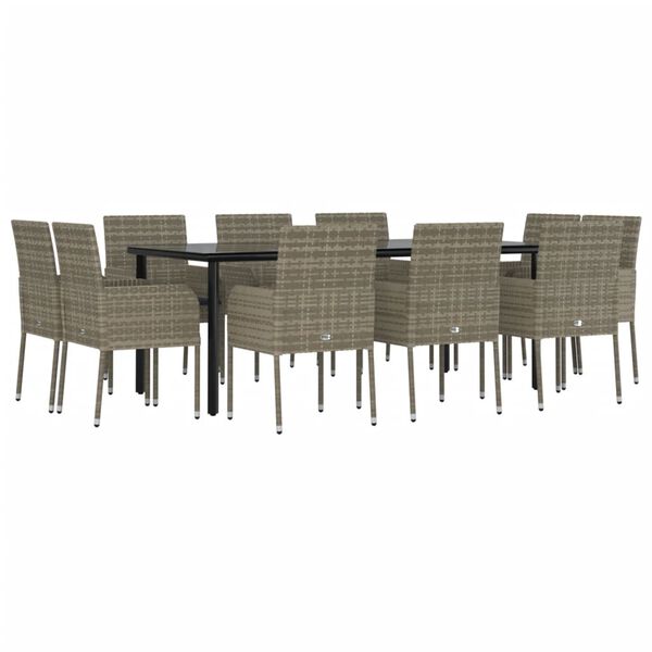 vidaXL Garden Dining Set Black and Grey