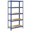 vidaXL 5-Layer Storage Shelf Blue Steel&Engineered Wood