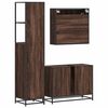 vidaXL Bathroom Furniture Set Brown Oak Engineered Wood, Metal Standard
