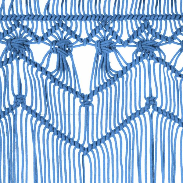 vidaXL Macrame Curtain Blue 55.1x94.5" Cotton