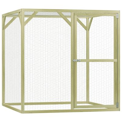 vidaXL Chicken Cage 4.9'x4.9'x4.9' Impregnated Wood Pine and Steel
