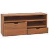 vidaXL TV Cabinet Natural Teak Solid Teak Wood 35.4 x 11.8 x 15.7 in