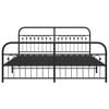 vidaXL Bed Frame Black Steel King Bed Frame Rectangular Modern