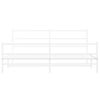 vidaXL Bed Frame White Steel Full Bed Frame Rectangular Modern