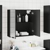 vidaXL Bathroom Mirror Cabinet Black Engineered Wood Medium Mirror