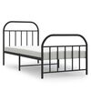 vidaXL Bed Frame Black Powder-coated Steel 35.4 x 78.7 in Bed Frame