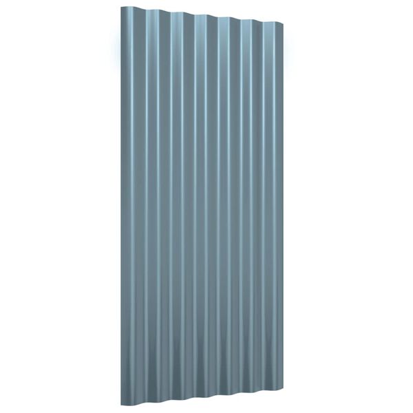 vidaXL Roof Panels 36 pcs Galvanized Steel Gray 31.5"x14.2"