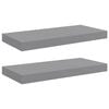 vidaXL Wall Shelf Set of 2 Grey Honeycomb MDF, metal 19.7 x 9.1 in
