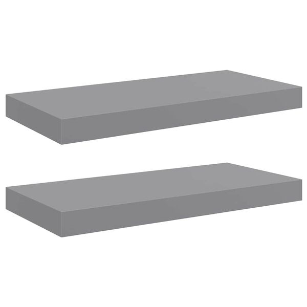 vidaXL Wall Shelf Set of 2 Grey Honeycomb MDF, metal 19.7 x 9.1 in