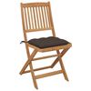 vidaXL Folding Patio Chairs 8 pcs with Cushions Solid Acacia Wood (2x313604+2x314885)