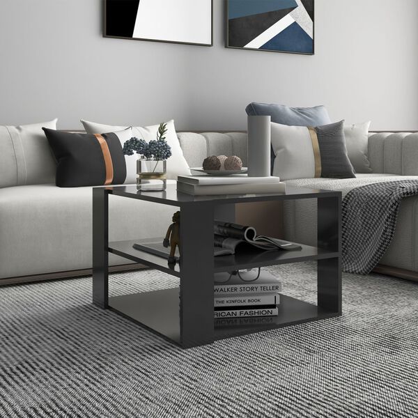 vidaXL Coffee Table Grey Engineered wood Medium Coffee Table Square