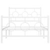vidaXL Bed Frame White Powder-Coated Steel Twin Industrial Bed Frame