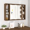vidaXL Mirror Cabinet Brown Oak Engineered Wood, Acrylic Standard
