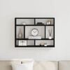 vidaXL Wall Shelf Black Oak 29.5x6.3x21.7" Engineered Wood
