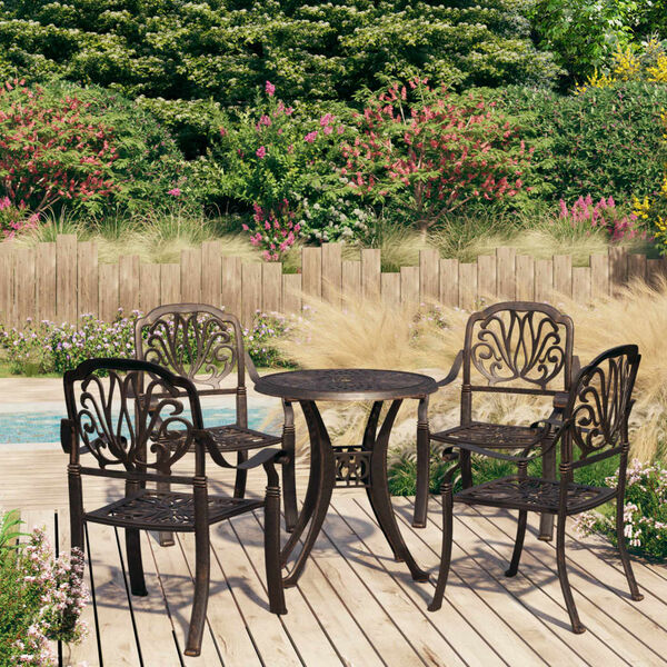 vidaXL Bistro Set Bronze Cast aluminum Medium Durable Bistro Set