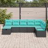 vidaXL Sofa Set with Cushion 5 pcs Poly Rattan