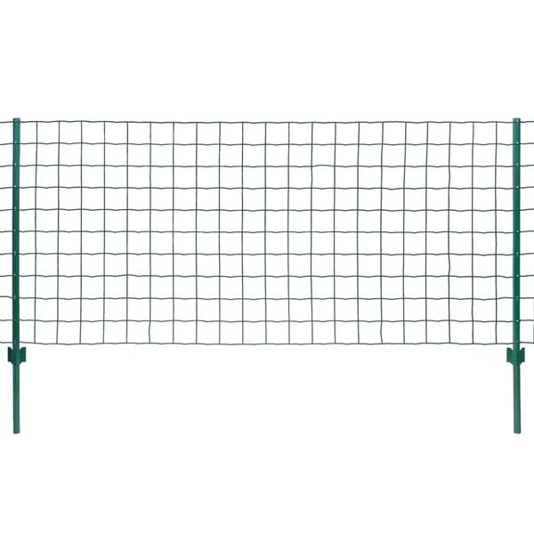 vidaXL Euro Fence Steel 65.6x3.3' Green