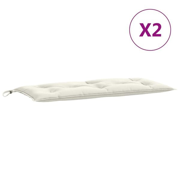 vidaXL Garden Bench Cushion Melange cream 100% polyester 39.4x19.7x2.8 in