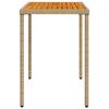 vidaXL Garden Table Beige PE Rattan, Powder-Coated Steel, Solid Acacia Wood