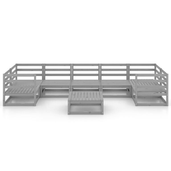 vidaXL Garden Lounge Set Grey Solid Pine Wood Medium Modular