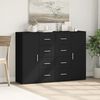 vidaXL Sideboard Black Engineered Wood Medium Sideboard Rectangular