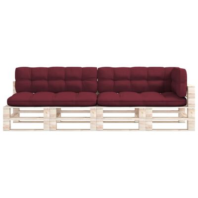 vidaXL Pallet Sofa Cushions 5 pcs Wine Red