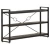 vidaXL Bookcase Black Solid rough mango wood, powder-coated steel Medium