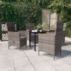 vidaXL Garden Dining Set Gray and Black Coated Steel Medium