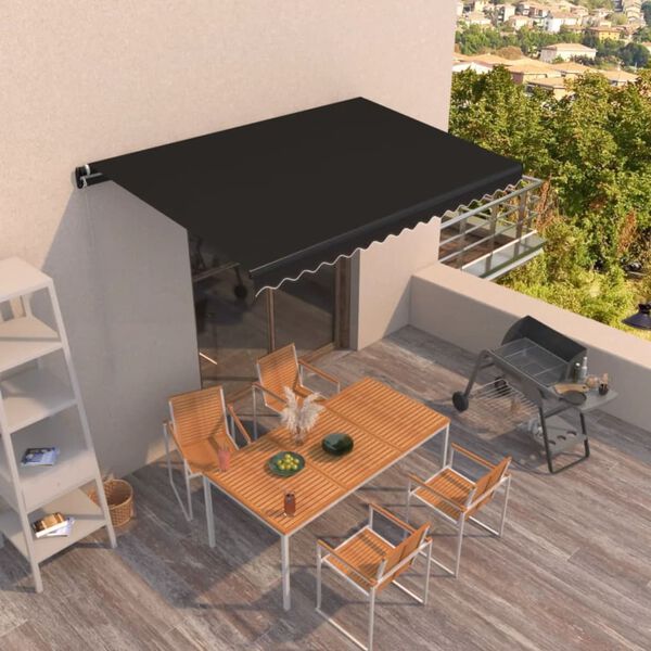 vidaXL Retractable Awning Anthracite