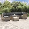 vidaXL Garden Lounge Set Grey PE rattan, powder-coated steel, polyester, PVC