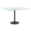 vidaXL Table Top White Tempered Glass Pattern Table Top Square
