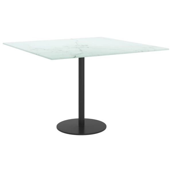 vidaXL Table Top White Tempered Glass Pattern Table Top Square