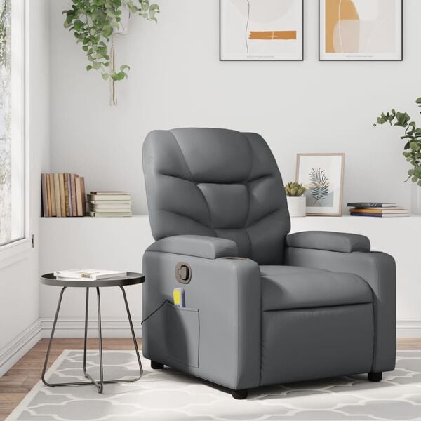 vidaXL Massage Recliner Chair Grey