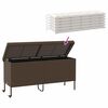 vidaXL Patio Storage Box with Wheels Brown 63.0x21.7x29.5" Poly Rattan