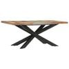 vidaXL Dining Table Varied wood colors and black legs Reclaimed wood
