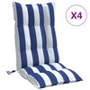 vidaXL Highback Chair Cushion Set of 4 Blue and White Stripe