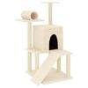 vidaXL Cat Tree Cream Engineered wood, Plush, Sisal 43.5 in Durable
