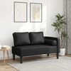 vidaXL Chaise Lounge with Cushions Black Faux leather