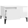 vidaXL Coffee Table High Gloss White Engineered Wood Compact Square