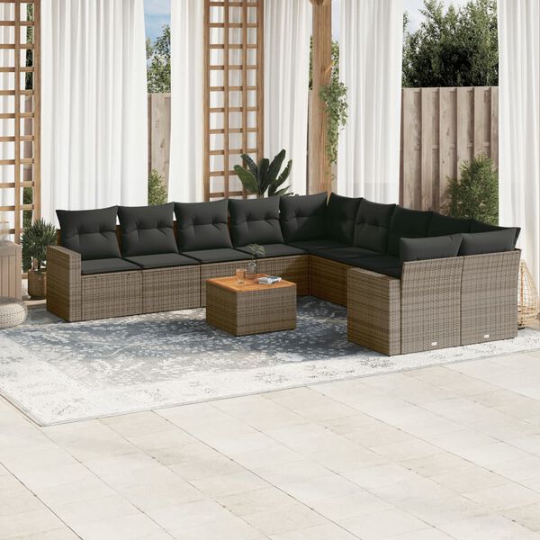 vidaXL Garden Sofa Set Grey