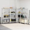vidaXL 4-Layer Storage Shelves 4 pcs Silver Steel&Engineered Wood