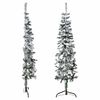 vidaXL Slim Artificial Half Christmas Tree with Flocked Snow 4 ft