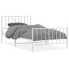 vidaXL Bed Frame White Steel Twin Bed Frame Rectangular Modern