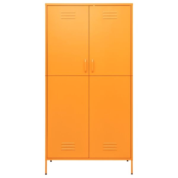 vidaXL Wardrobe Mustard Yellow Steel Large Levelers Wardrobe
