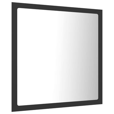 vidaXL LED Bathroom Mirror Gray 15.7"x3.3"x14.6" Acrylic