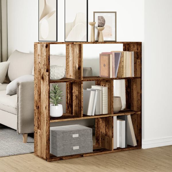 vidaXL Room Divider Bookcase Old wood Engineered wood Medium