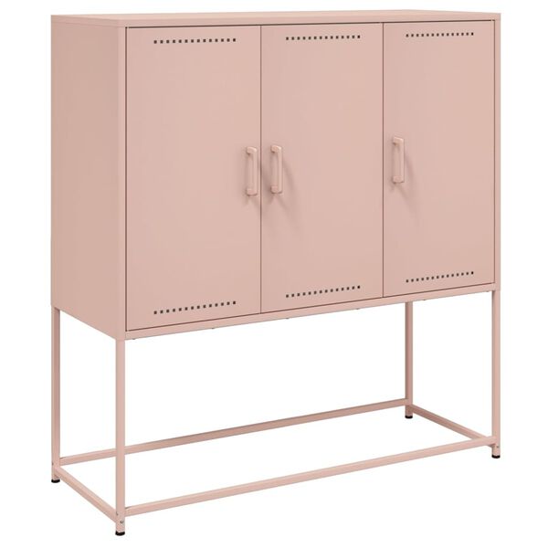 vidaXL Highboard Pink Steel Medium Highboard Rectangular Industrial