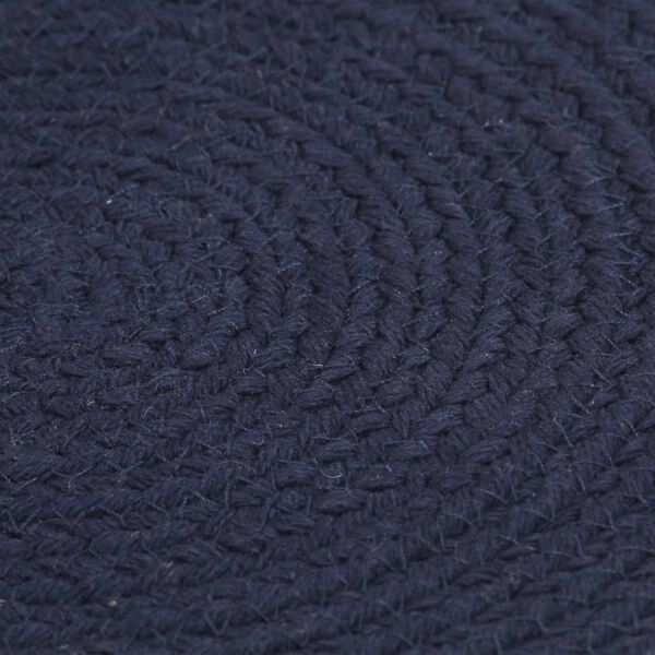 vidaXL Placemat Set of 6 Navy Blue 100% Cotton 15 in diameter Non-slip
