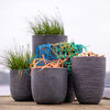 Capi Standing Planter Grey Polyethylene Medium Lightweight Planter