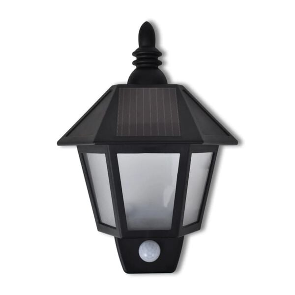 vidaXL Outdoor Wall Light Black ABS Solar